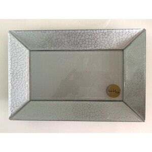 Nicole Miller Silver Tray 12 x 8 x 1 in Decorative Metallic Design Acrylic NEW